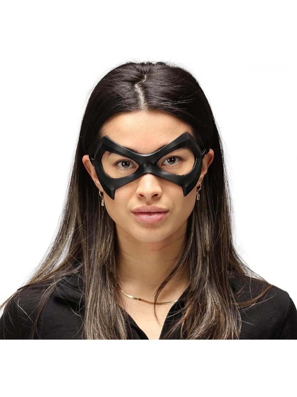 Black Cat Mask & Fur Gloves Halloween Costume Cosplay - PVC Bodysuit & Batgirl